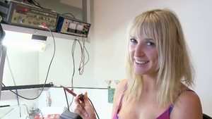 Loud sex escorted by busty blonde babe