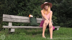 Butt fucking outside escorted by pretty blonde