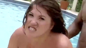 Gorgeous big tits ebony MILF hard interracial fucking in HD