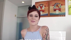 Fingering in company with small boobs blonde hair