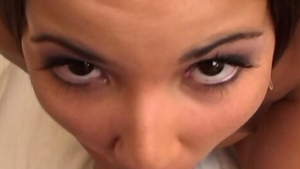 Exotic babe tall latina brunette POV cumshot in HD