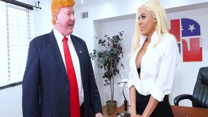 Big tits blonde cumshot in office