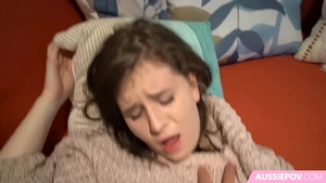 Very small tits brunette rushes hard pounding