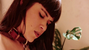 Masturbation in company with very hot brunette