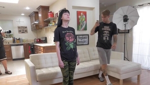 Brunette Charlotte Sartre posing