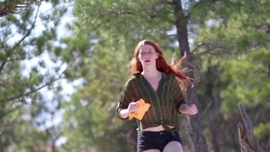 Kinky redhead really likes fingering in HD