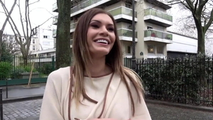 Cumshot along with erotic french teen chick