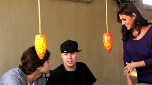 Beautiful brunette sensual kissing