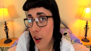 Large tits and sexy geek ass pounding on webcam