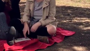 Lesbian having sex & threesome outdoors in HD