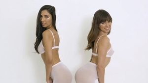 Lesbian in sexy stockings cunnilingus having fun