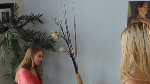 Petite lesbo rubbing and 69 in HD