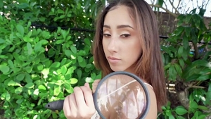 Kira Perez sucks big black cock outside