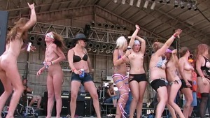 Wild exhibitionist hard sex at the party