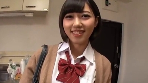 Young japanese college student fingering