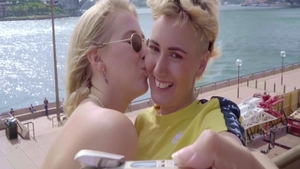 Too cute teen lesbian licking