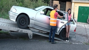 Sex in company with small tits babe