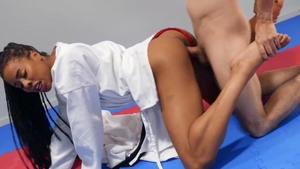 Ebony pornstar Kira Noir has a passion for ramming hard