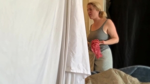 Curvy mature cumshot in the shower