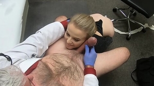 Blonde hair feels up to loud sex