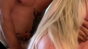 Very hot hotwife cum on face in hotel