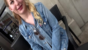 Very sexy babe Lila Fray hardcore dick sucking in public