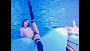 Wild charming teen chick art on webcam