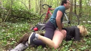 Handjob in the company of big butt MILF