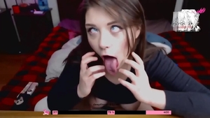 Too cute takes large dildo