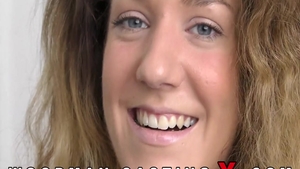 Curly Monique Woods experience double penetration at casting