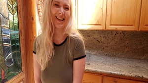 Busty teen chick Emily Right rough sucking dick in HD