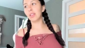 Fucking hard along with huge tits brunette