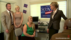 Blonde hair Alice Frost has a passion for gangbang in HD