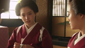 Pierced asian maid sucks dick and fucks