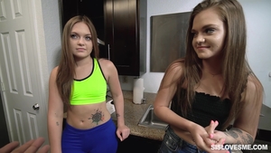 Small boobs Sami White threesome porn