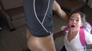 Brunette Amara Romani fetish interracial banging