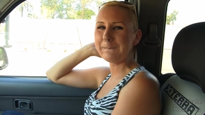 Blonde haired bends over in HD