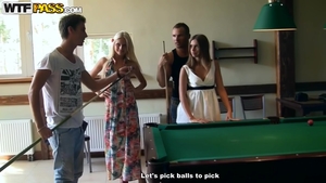 Huge boobs teen sucks dick and fucks at the party