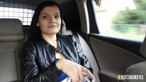 Huge tits and tattooed brunette handjob at the casting