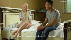 Hard slamming starring blonde hair