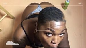 Sucking cock alongside big booty thick ebony BBW