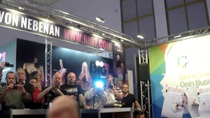 Nudist european playing with toys in public