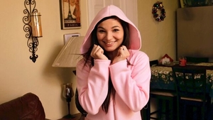 Long legged brunette Nina Turk rushes dick sucking