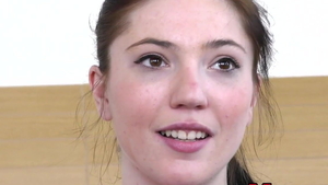 Hungarian brunette cum in mouth at the audition
