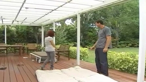 Got her pussy smashed in the backyard