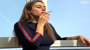 Very sexy girl smoking