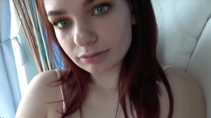 Blowjob cum busty german