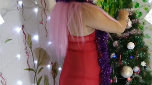 Super hot sexy teen cosplay masturbation on Xmas in HD