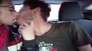 Driver sucks dick and fucks