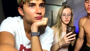 Threesome starring cute blonde